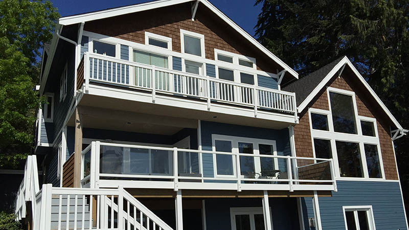 The decks and balconies of the home