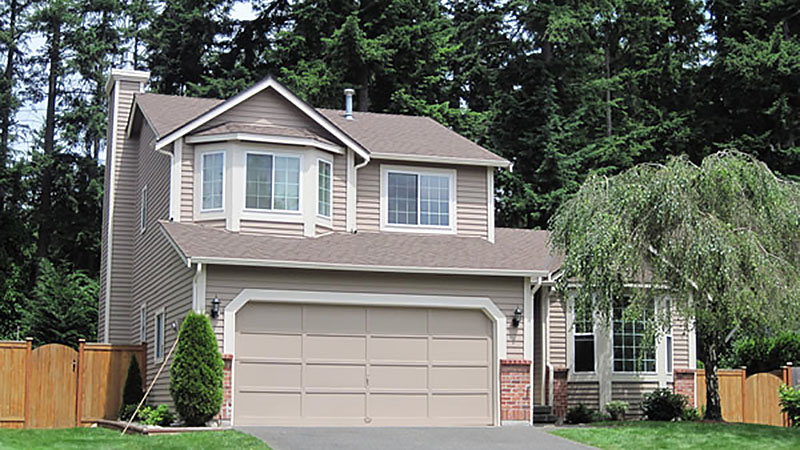 Two-story suburban house with attached garage