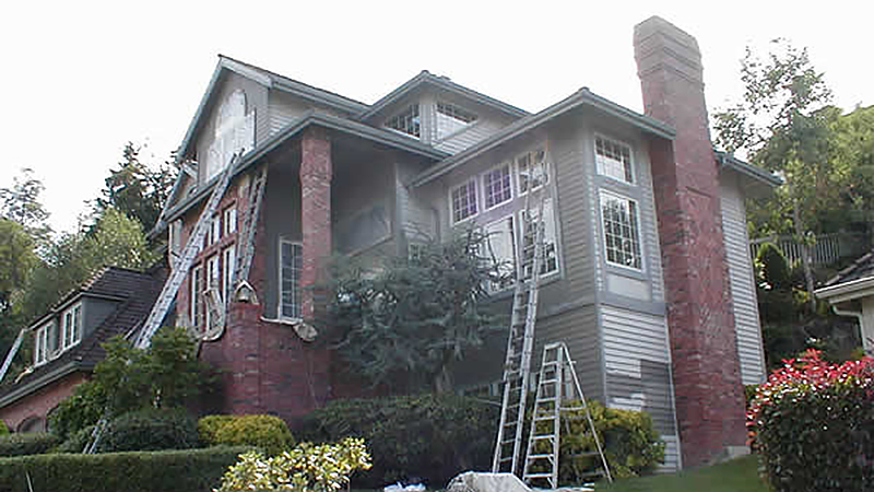 Ladders to paint the higher walls