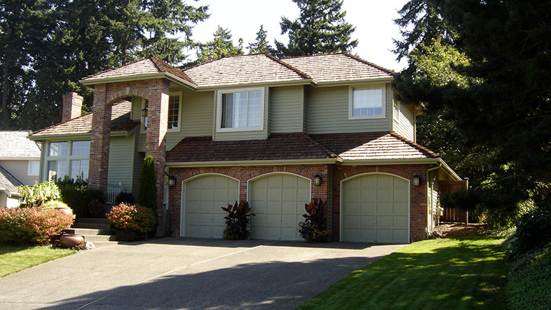 Two-story suburban home with three-car garage