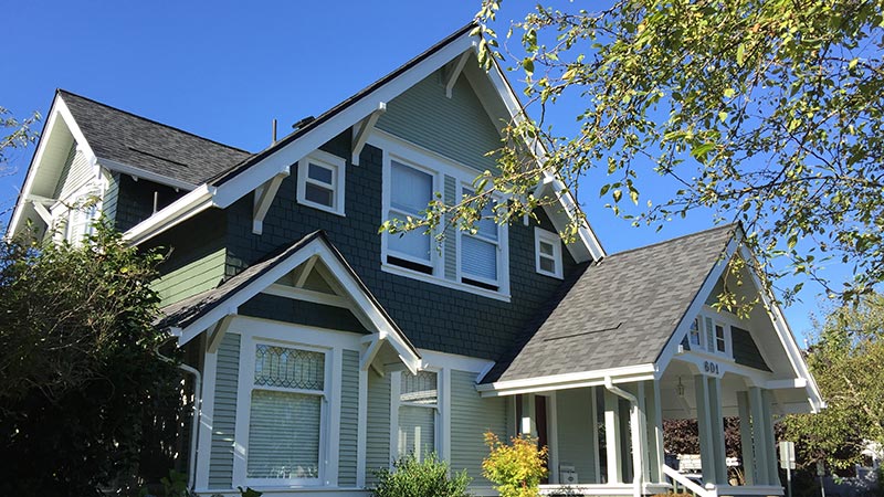 A house with new dark colored paint